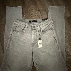 Express Men's Light Gray Skinny Jeans